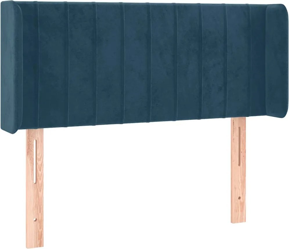 3119040 vidaXL Горна табла за легло, тъмносиня, 83x16x78/88 см, кадифе