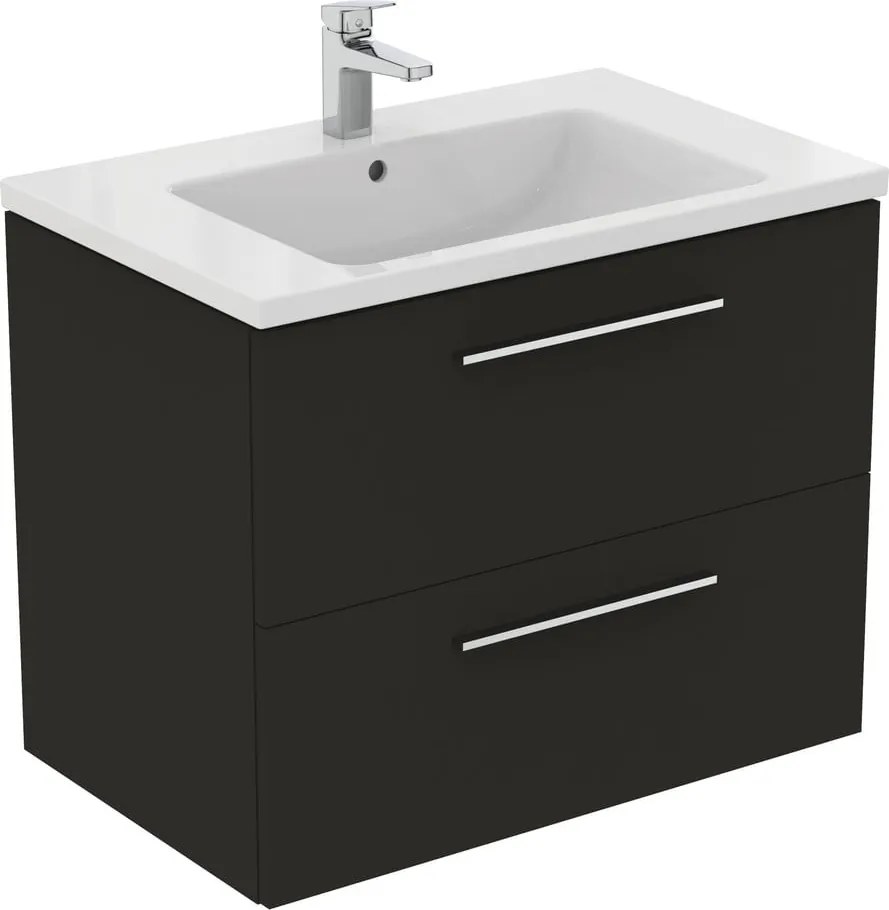 Антрацитен стенен шкаф за мивка 80x63 cm i.Life B – Ideal Standard