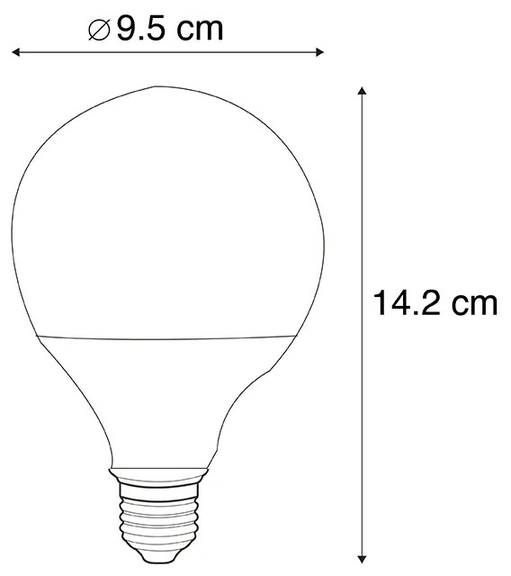 Комплект от 3 интелигентни E27 RGBW LED крушки G95 11W 1050lm 2200-4000K