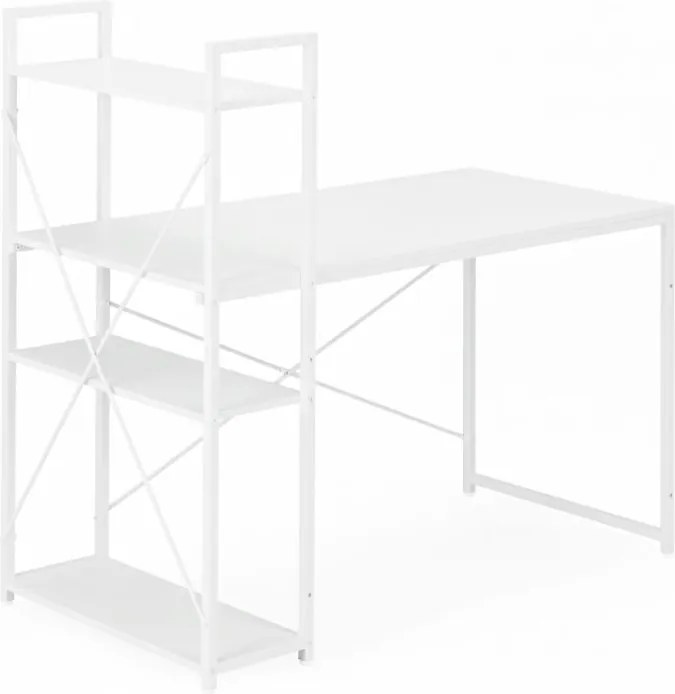 Маса за работа и игра с рафтове 120 x 60 cm tmavá hnedá