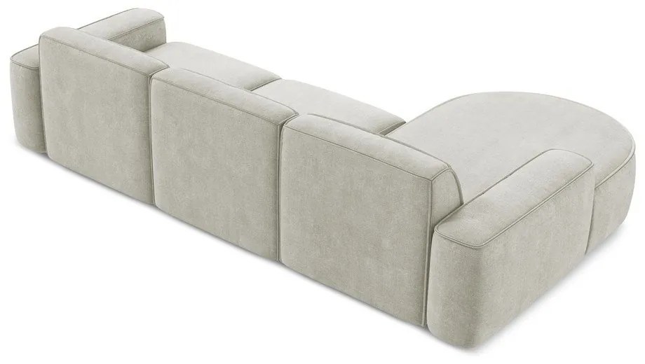 Кремав шенилов ъглов диван (ляв ъгъл) Omao – Makamii