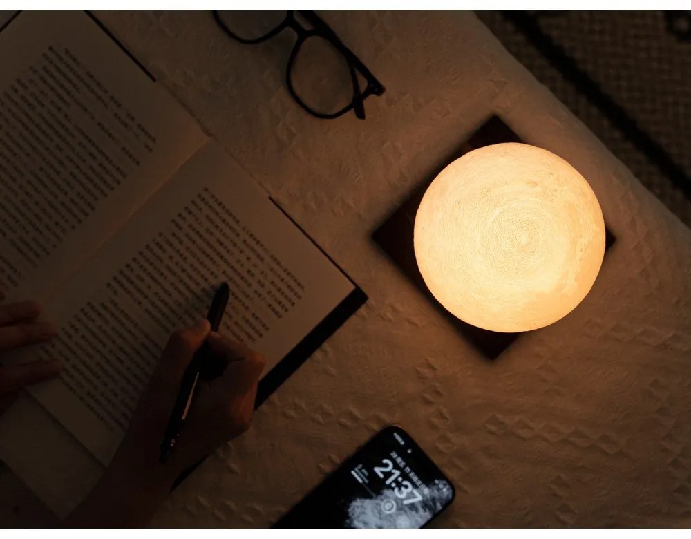 Тъмнокафява светлинна декорация с USB ø 12 cm Smart LunaSpin – Gingko