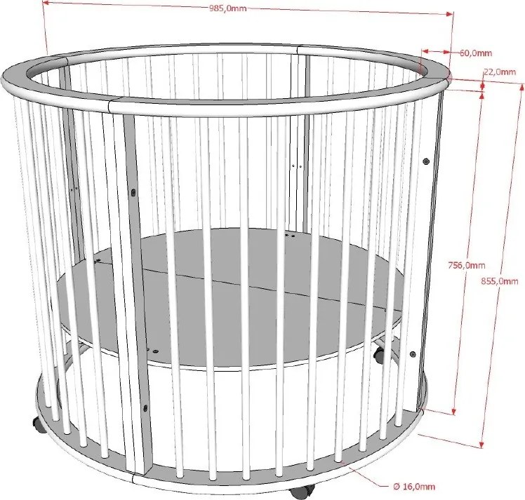 Кошара за игра 90x90 cm от масивен бук в естествен цвят Dino – Vipack