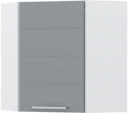 Висящ ъглов шкаф Hudson V7-UG-1K-White - Gray
