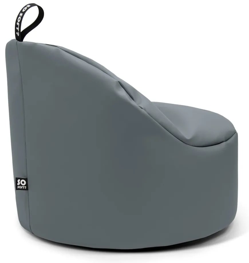 Бежов пуф от изкуствена кожа Round XL – So Soft?