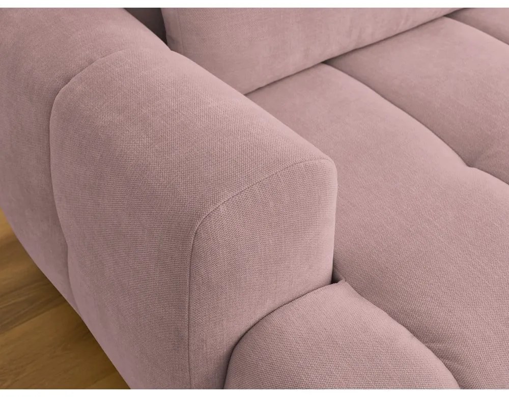 Розов сгъваем/с място за съхранение ъглов диван (десен ъгъл) Fuji – Bobochic Paris