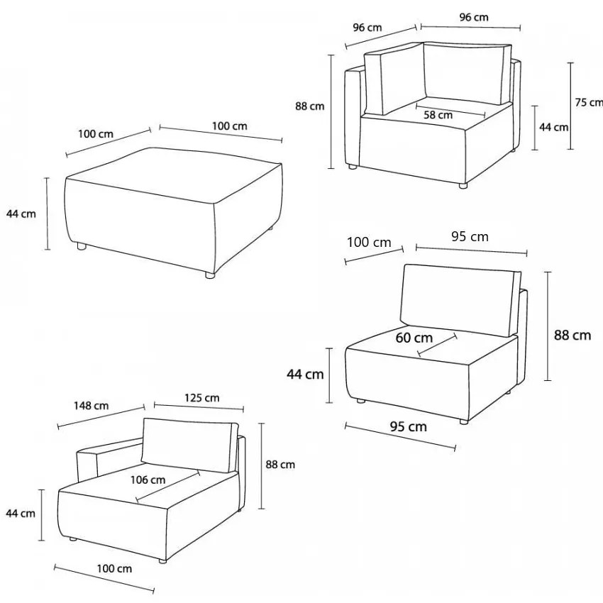 Светлосив ъглов U-образен диван от велур, десен ъгъл Nihad modular - Bobochic Paris