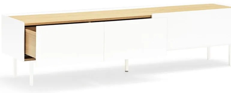 Бяла/естествена маса за телевизор от декор от дъб 180x45 cm Arista – Teulat