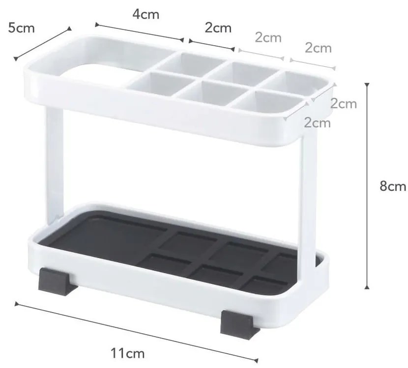 Бял държач за четки и паста за зъби Tower - YAMAZAKI