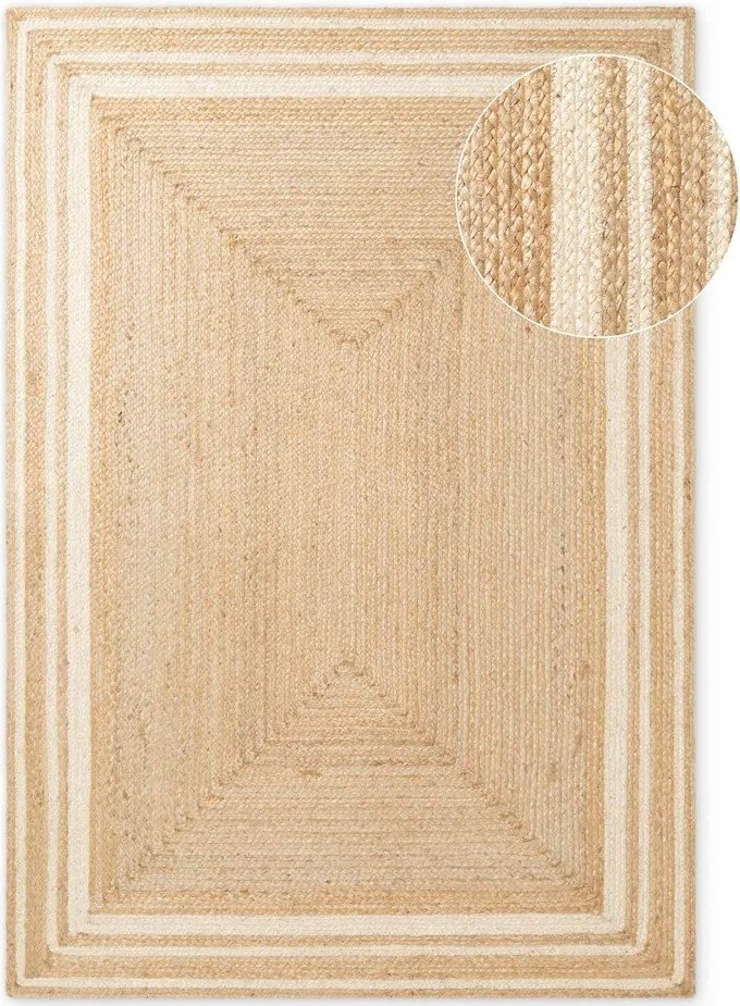 Кремав/в естествен цвят двустранен/ръчно изработен ютен килим 160x230 cm Jutta – Hanse Home
