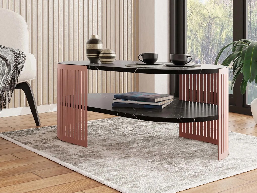 Холна маса Fikoli Ember II-Черен мрамор