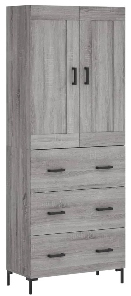 3199751 vidaXL Висок шкаф, сив сонома, 69,5x34x180 см, инженерно дърво