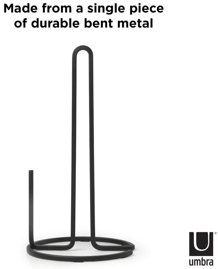 Черна стоманена стойка за кухненски кърпи ø 17 cm Squire – Umbra