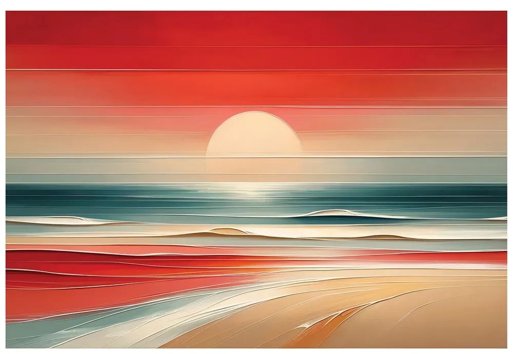 Самозалепващ тапет – Абстрактен залез над океана