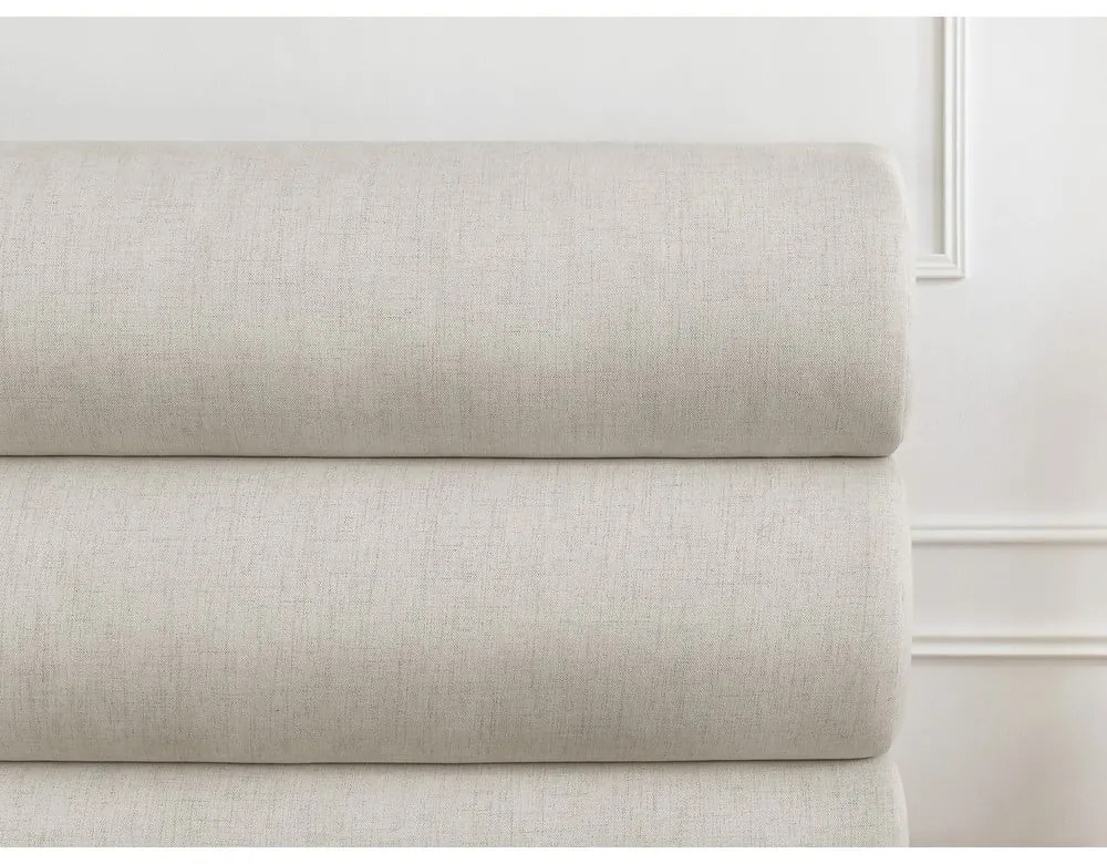 Бежово тапицирано двойно легло с място за съхранение с решетка 160x200 cm Jagna - Bobochic Paris