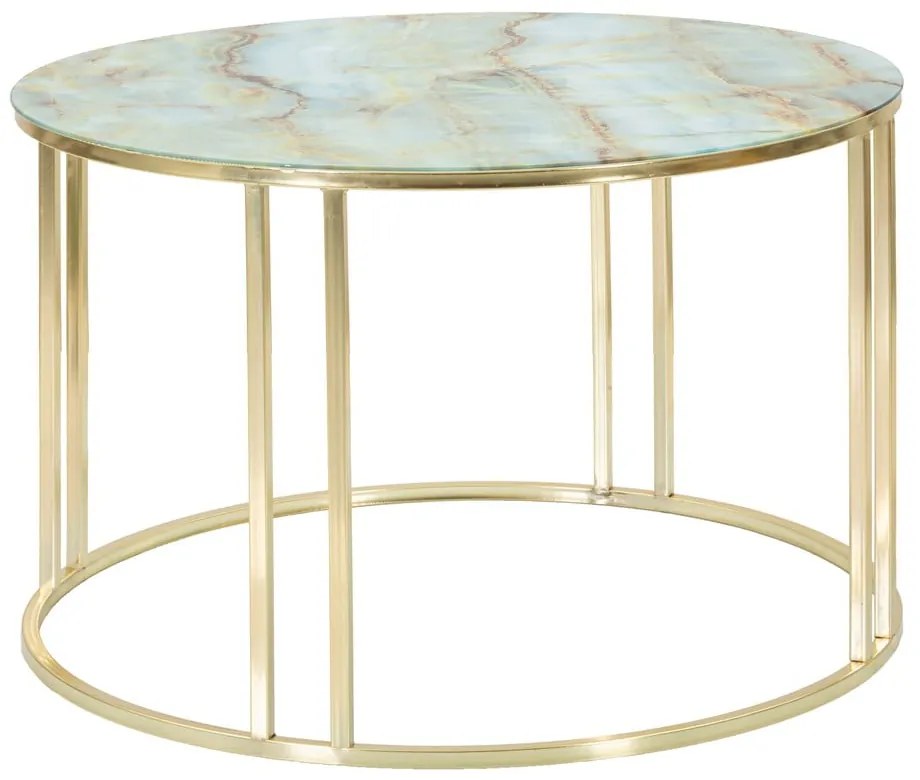 Масичка за кафе в бяло и златно, ø 75 cm Sepa - Mauro Ferretti