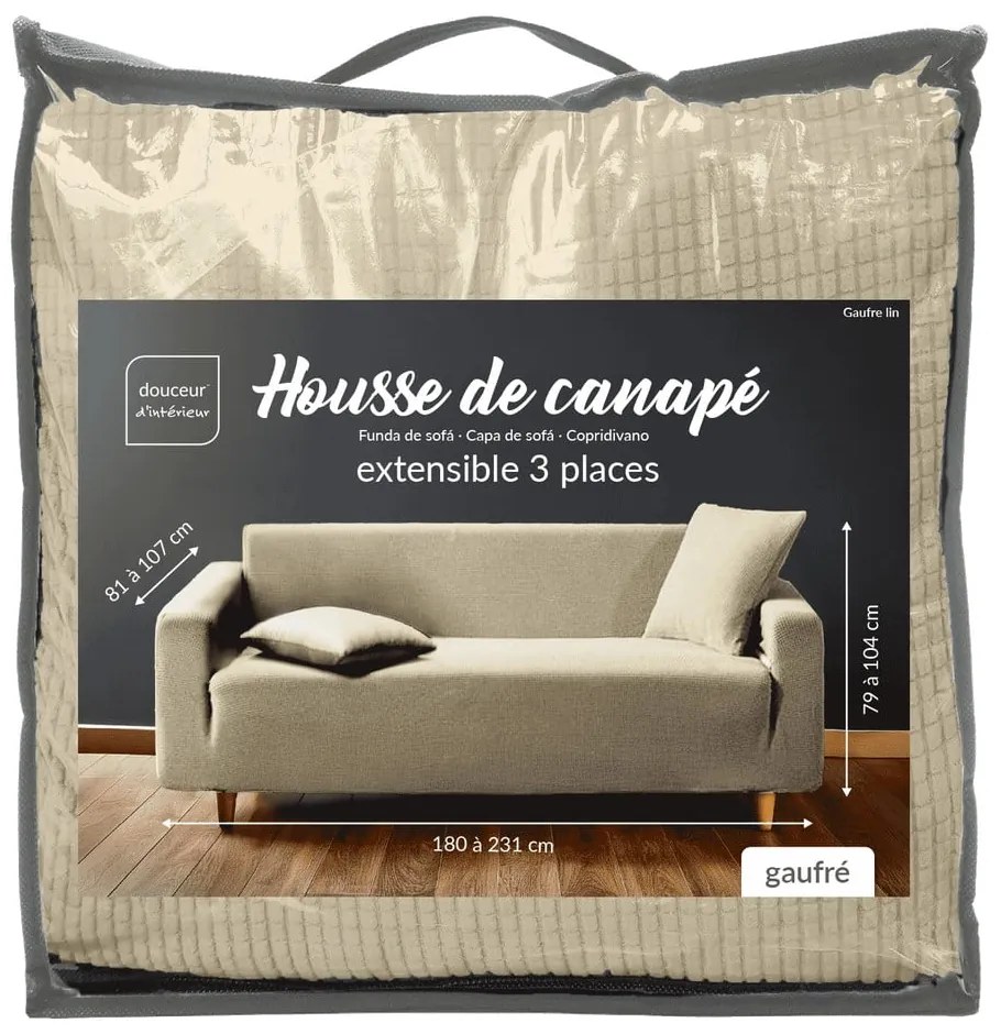 Кафяво триместно ластично покривало за диван Sacha – douceur d'intérieur