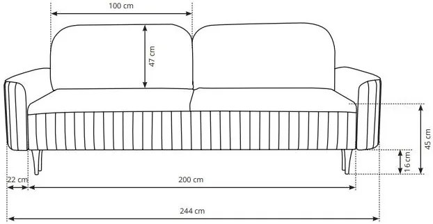 Диван Iverna триместен