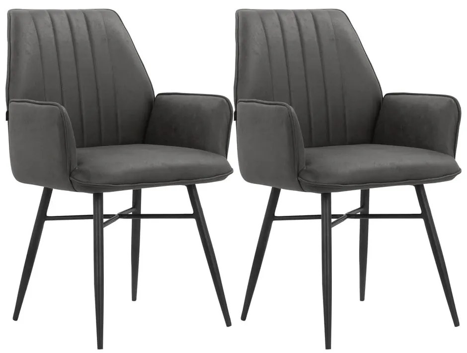 Антрацит трапезни столове в комплект от 2 бр. Anzo – Støraa