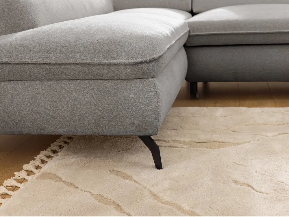 Светлосив шенилов ъглов диван (ляв ъгъл L форма) Marbeya – Ropez