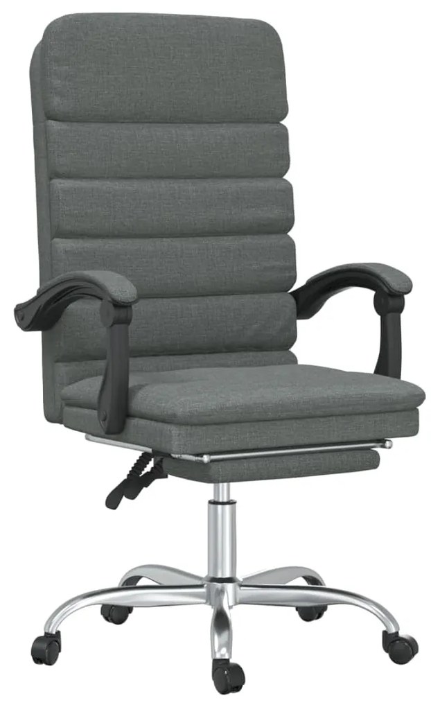 349726 vidaXL Масажен наклоняем офис стол, тъмносив, текстил