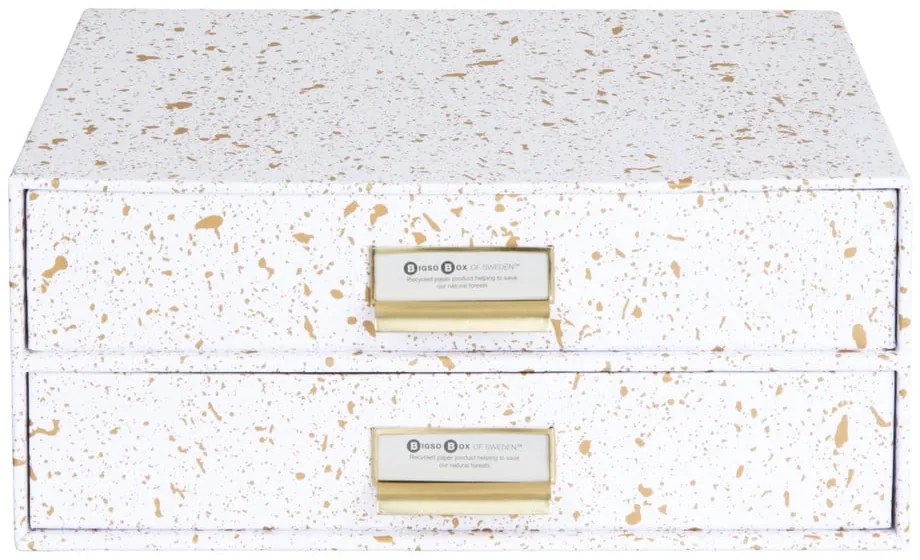 Кутия за чекмеджета с 2 чекмеджета в златисто и бяло Birger - Bigso Box of Sweden