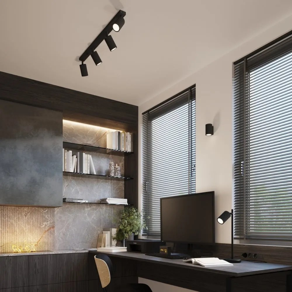 Черна стенна лампа Gleam – Sollux