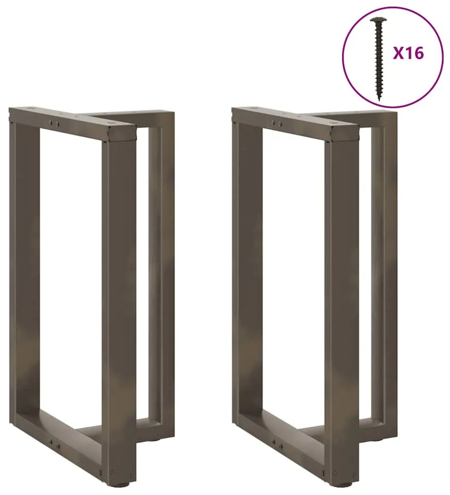 4013083 vidaXL Крака за бар маса, Т-образни, 2 бр., черни, 60x35x(90-91) см, стомана