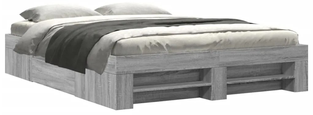 3295469 vidaXL Нощно шкафче, сив сонома, 150x200 см, инженерно дърво