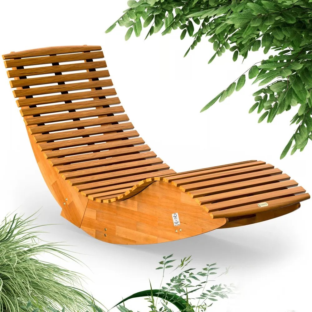 Люлеещ се шезлонг за сауна Java от акациева дървесина
