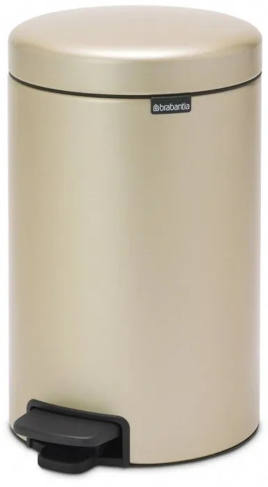 Кош за боклук с педал Brabantia NewIcon 1003201, 12 л, Плавно затваряне, Противоплъзгаща основа, Златен металик