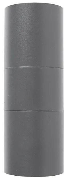 Външна стенна лампа тъмно сива 2-лампова IP44 - Duo