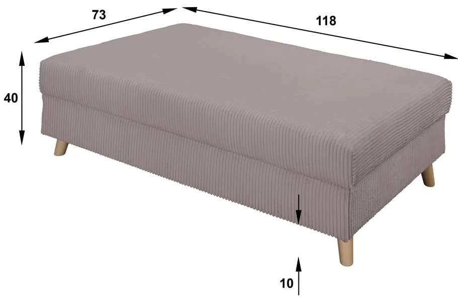 Табуретка от сив велур Ariella - Ropez