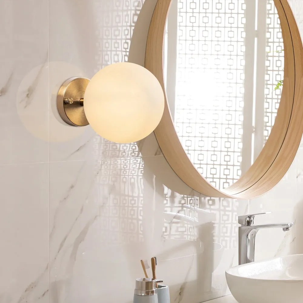 Бяла/в бронзов цвят стенна лампа ø 15 cm Atmaca – Opviq lights