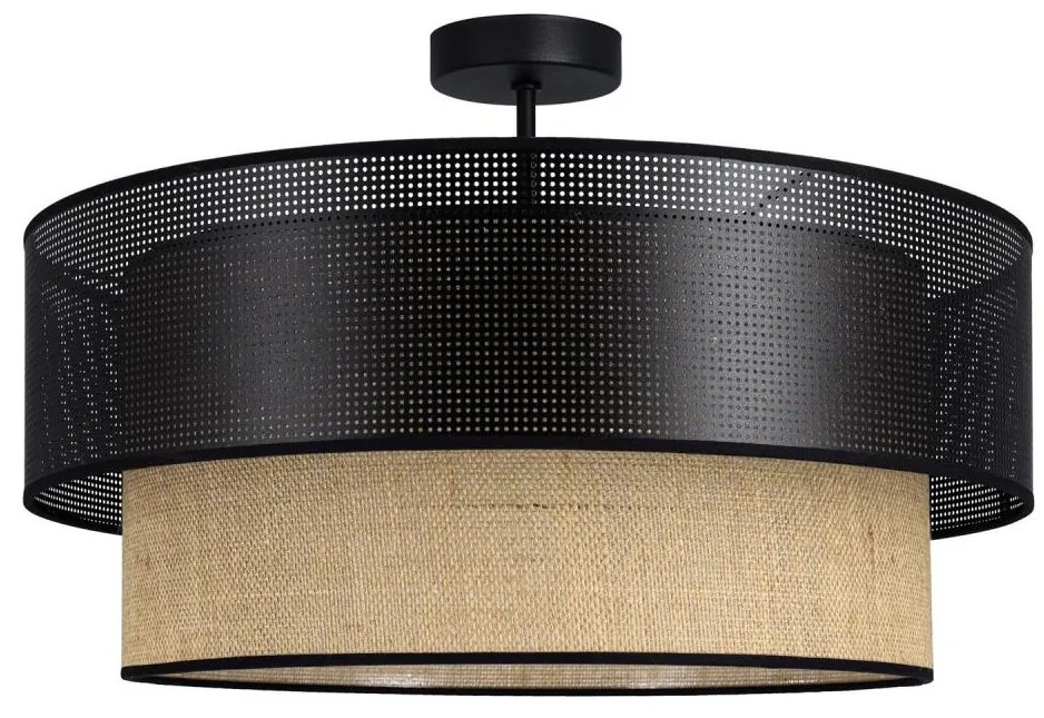 Повърхностно монтиран полилей BORHO 1xE27/60W/230V черен/джут