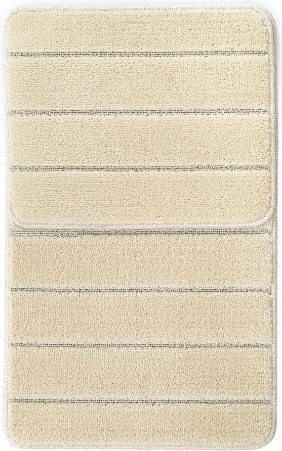 Кремави килими за баня в комплект 2 бр. 50x80 cm Yeni Cizgli – Foutastic