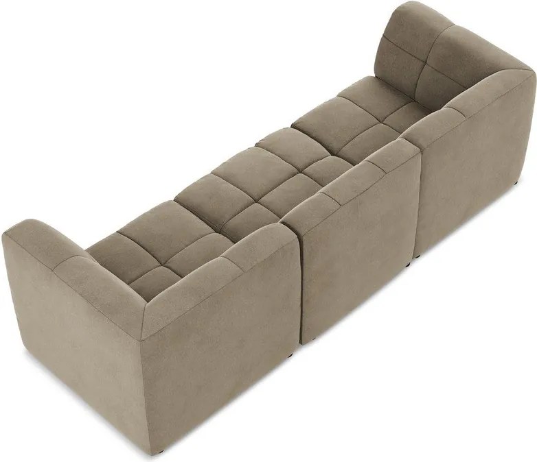 Кафяв кадифен диван 255 cm Aloha – Makamii