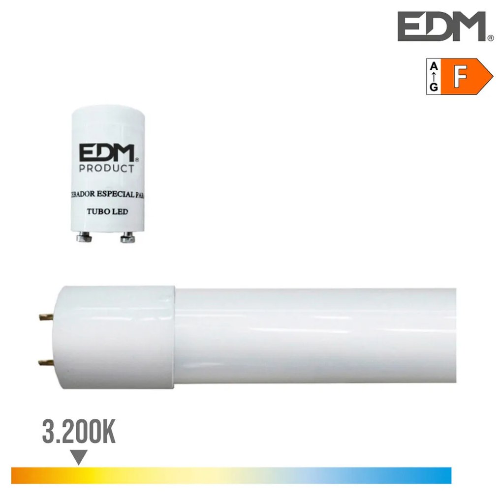 LED тръба EDM T8 18 W 1600 lm F (3200 K)