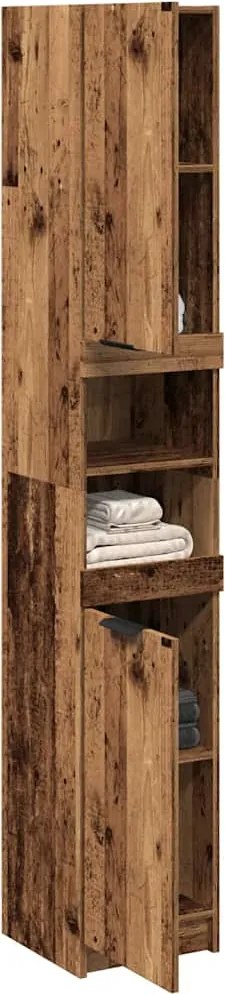 856943 vidaXL Шкаф за баня от старо дърво 32x34x188,5 cm Инженерна дървесина