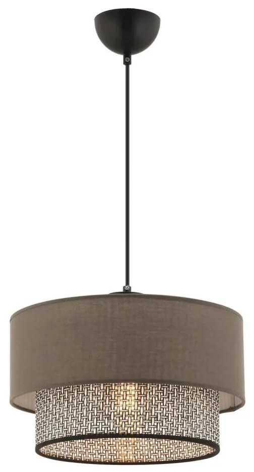 Пендант на кабел ECHO 1xE27/60W/230V кафяв/сив