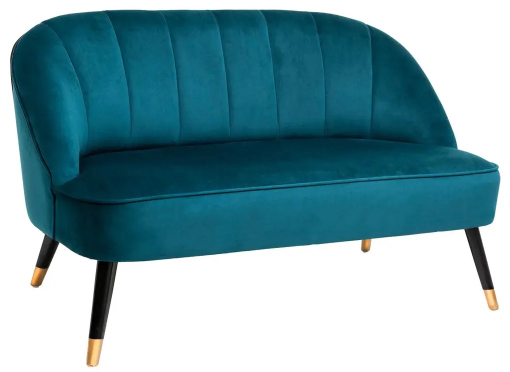 Двуместно канапе atmosphera Naova, Велур, 126x71x72 cm - Черен