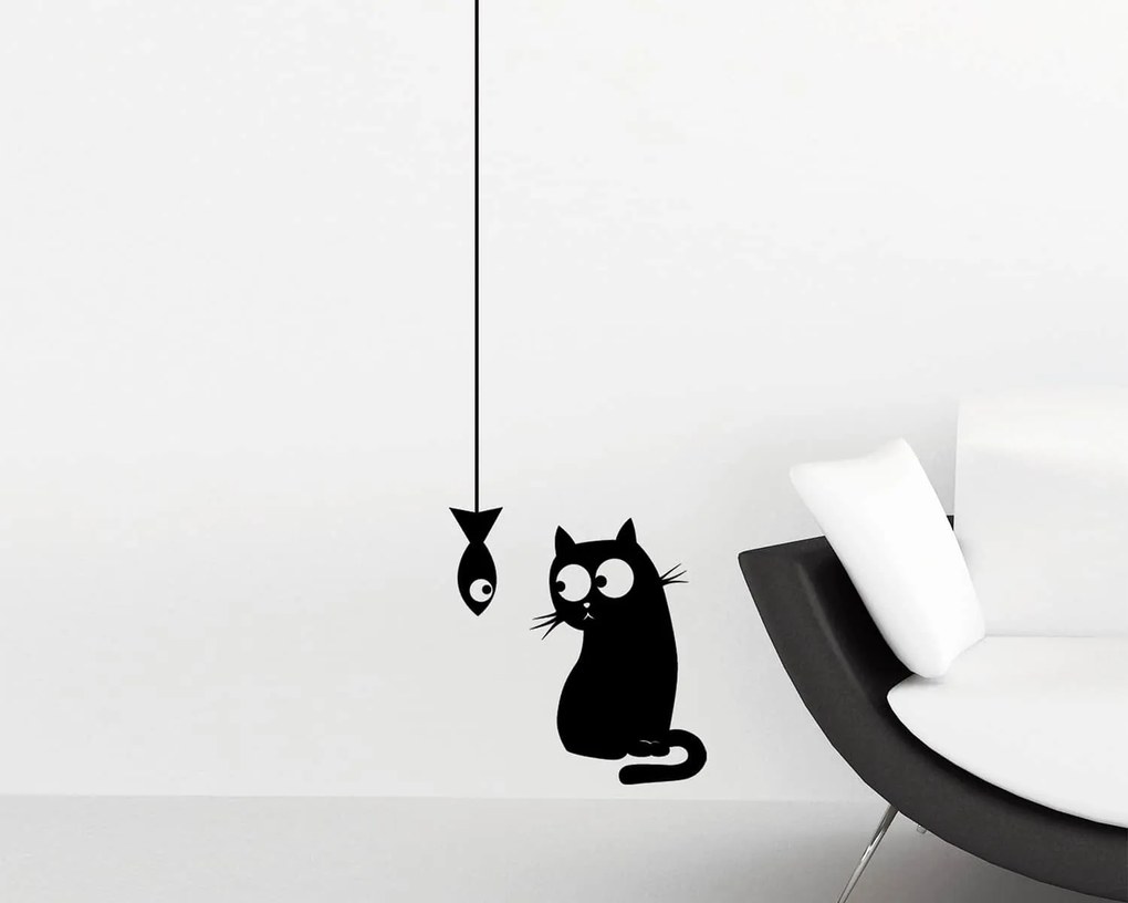 Декоративни стикери за стена Cat & Fish Ango