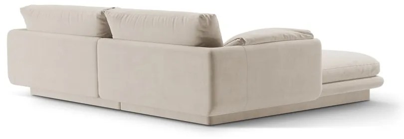 Бял кадифен ъглов диван (десен ъгъл) Torino – Micadoni