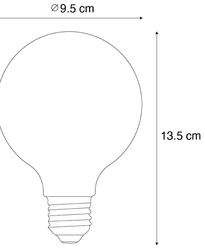 Комплект от 5 E27 димируеми LED крушки G95 5W 450LM 3000K