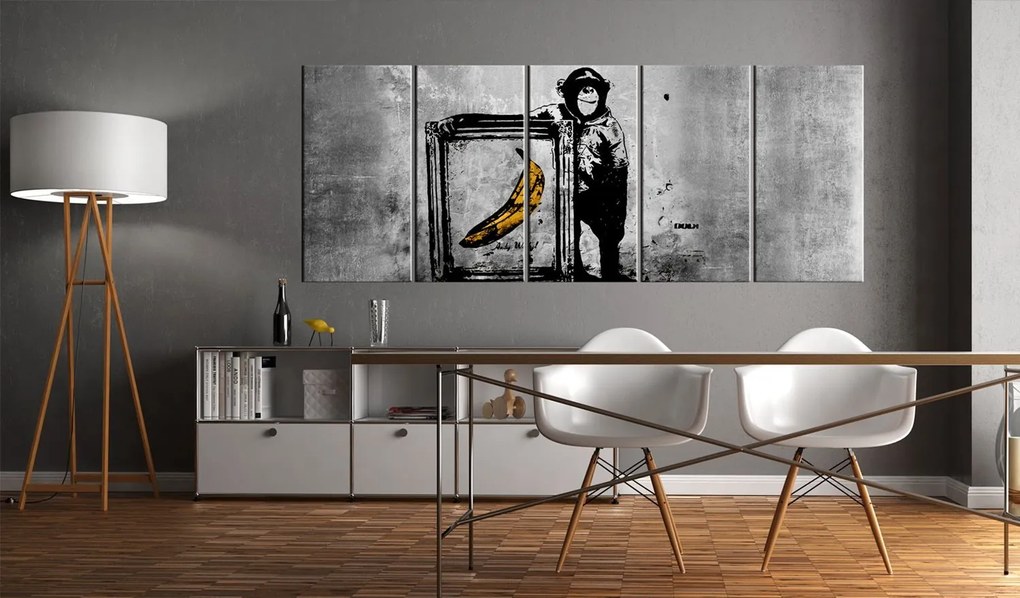 Canvas Seal - Banksy: Маймуна с рамка 200x80