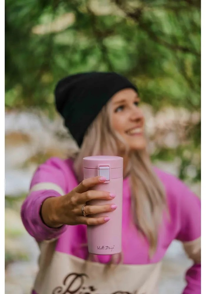 Розова термочаша за пътуване , 400 ml Fuori - Vialli Design