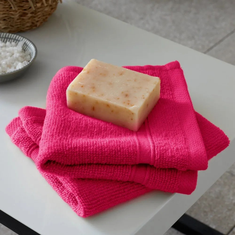 Тъмнорозови памучни хавлии и кърпи за баня в комплект 6 бр. от тери Zero Twist – Catherine Lansfield