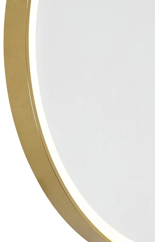 Огледало за баня медно 50 см с LED 3-степенно димиране с докосване кръгло - Miral