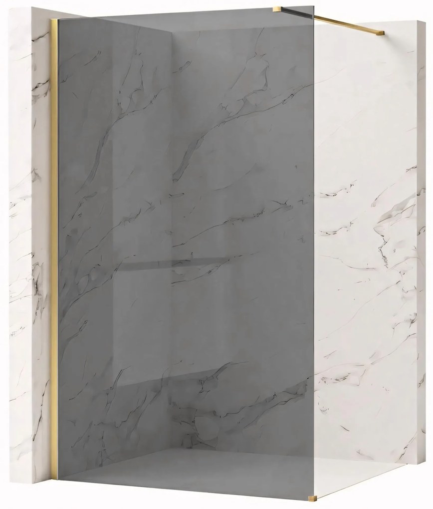 Параван за душ Rea Flexi Grey / Brush Gold 80