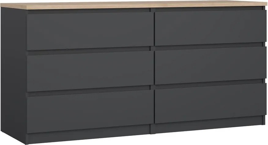 Тъмносив скрин 154x76x50 cm Naia – Tvilum